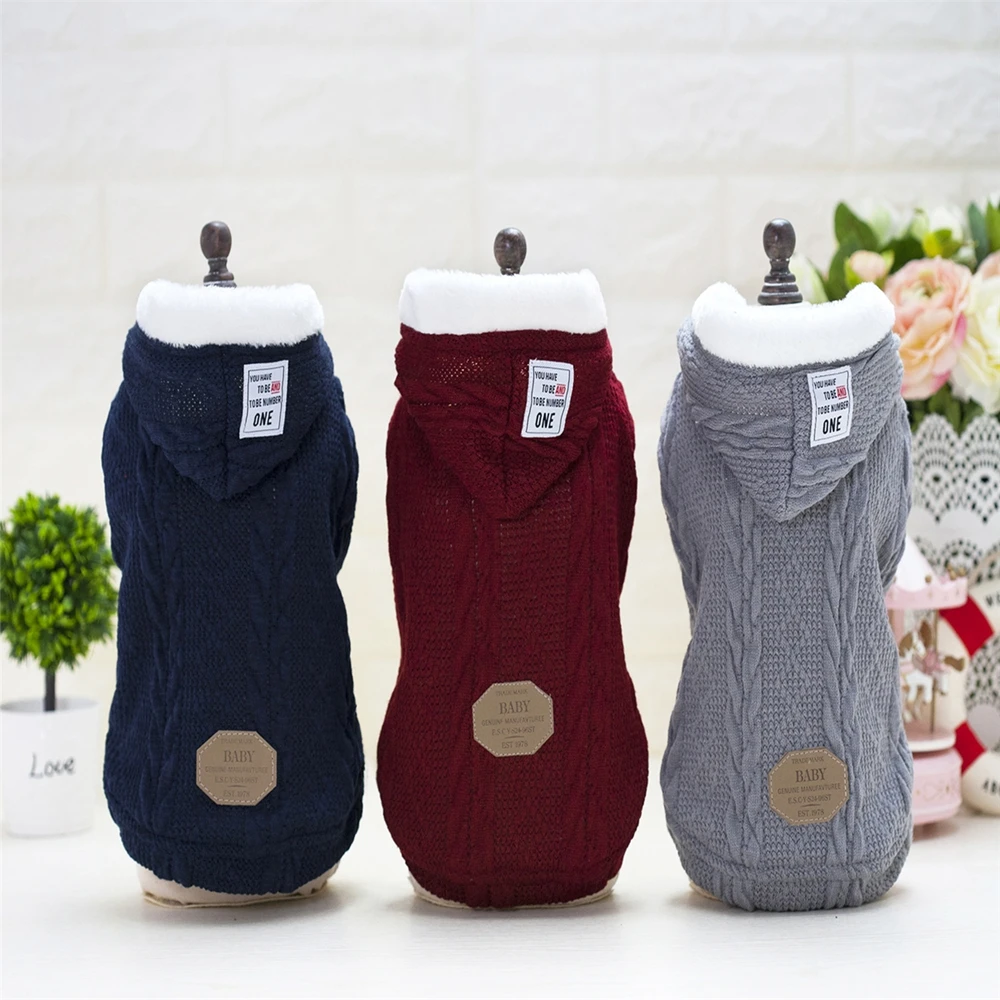 Pet Soft Cotton Wholesale Dog Clothes Winter Dog Coat Knit Warm Dog Sweater Jacket pet clothes apparel