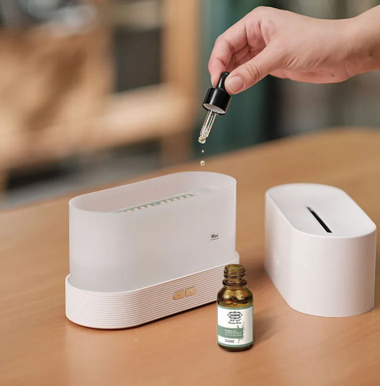 Creative Design Wholesale Price 3D simulation flame humidifier high fog ultrasonic essential oil aromatherapy aroma diffuser
