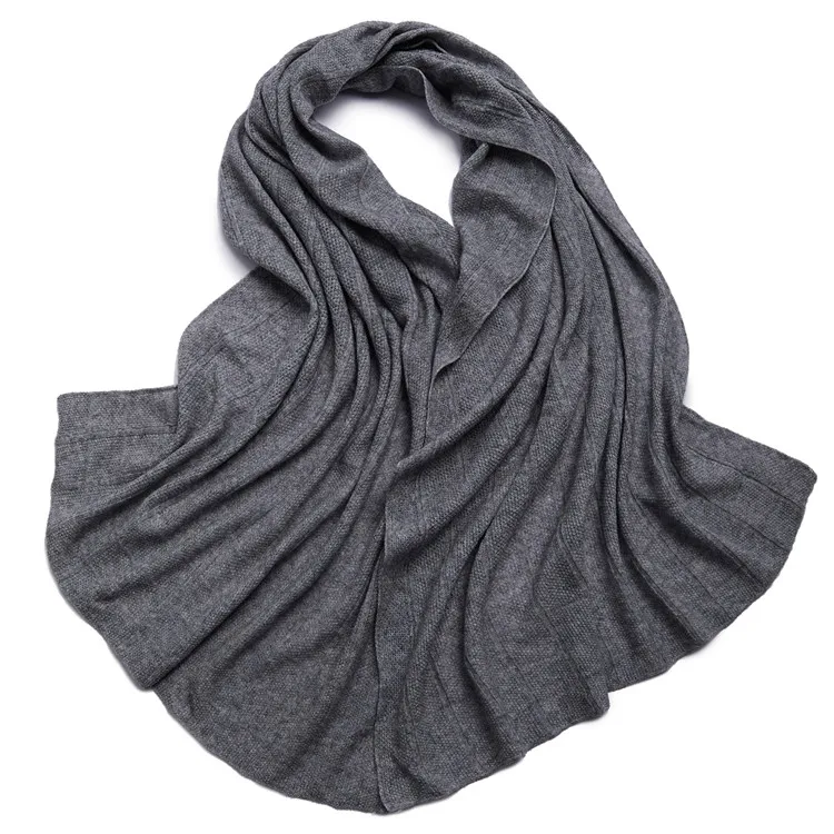 High quality factory shawl ladies shawl winter grid indian cashmere waffle knitted scarf