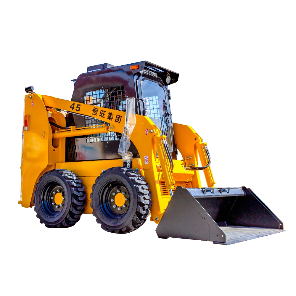 FREE SHIPPING !!! small Cheap skid steer CE diesel loader with bucket different  attachment skidsteer bagger