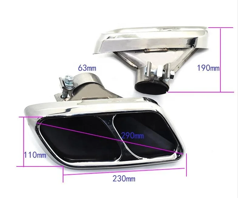 SYPES 1 Pair 304 stainless steel Exhaust Pipe For 2018-2020 Range Rover with SVR body kit Square Exhaust System