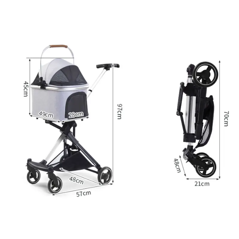 Good Quality 4 Wheel Pet Stroller for Cat/Pet Fold Travel Stroller Small Dog for Pet Travel /Wholesale Dog Stroller Pet