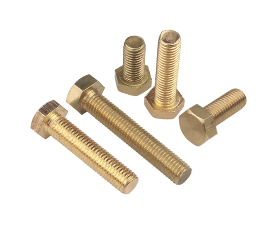 Oem Customized Services Din933 Hardware Fasteners Hexagonal Bolts Brass/cooper Hex Bolt In Stock Factory Fastener