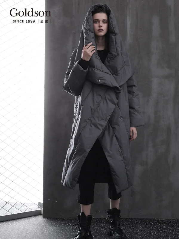 Korea ladies winter oversize fashion single breasted down jacket for women