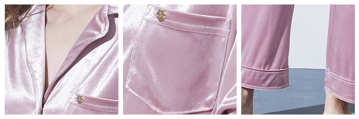 DEBELA winter korean luxury women two piece long sleeve velvet sleepwear set Leisure homewear for women