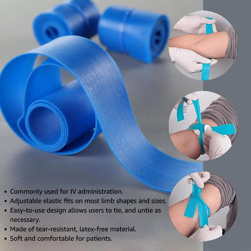 Professional Manufacturer Elastic Medical Disposable Tourniquet Rubber Blood Stopping Medical  TPE Material Tourniquet CE