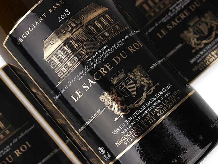 Waterproof Vinyl UV Printing Water Bottle Stickers Private Label for Bottle Logo Roll Adhesive Beer Wine Drink Glass Customized