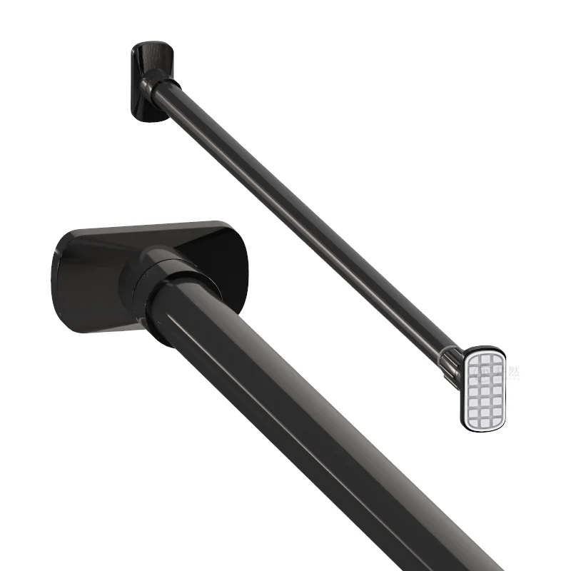 Spot wholesale bathroom wardrobe metal adjustable drill-free telescopic rod curtain rod shower curtain rod
