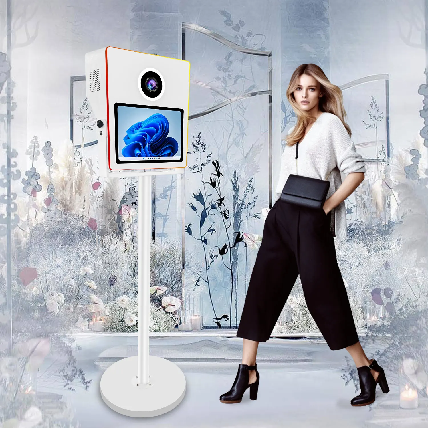 Factory Selfie Photo Booth Machine With Flight Case 15.6 Inch Lcd Touch Screen Poto Box PhotoBooth
