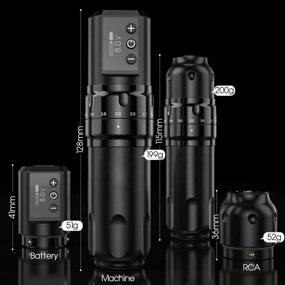 Nova Tattoo Supply RCA connector Changeable Wireless or Wired Pen Machine Tattoo Battery Power Tattoo Gun Pen