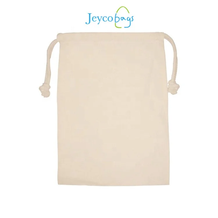 
JEYCO BAGS Customized logo most popular design small size recycled organic cotton drawstring bag for gifts 