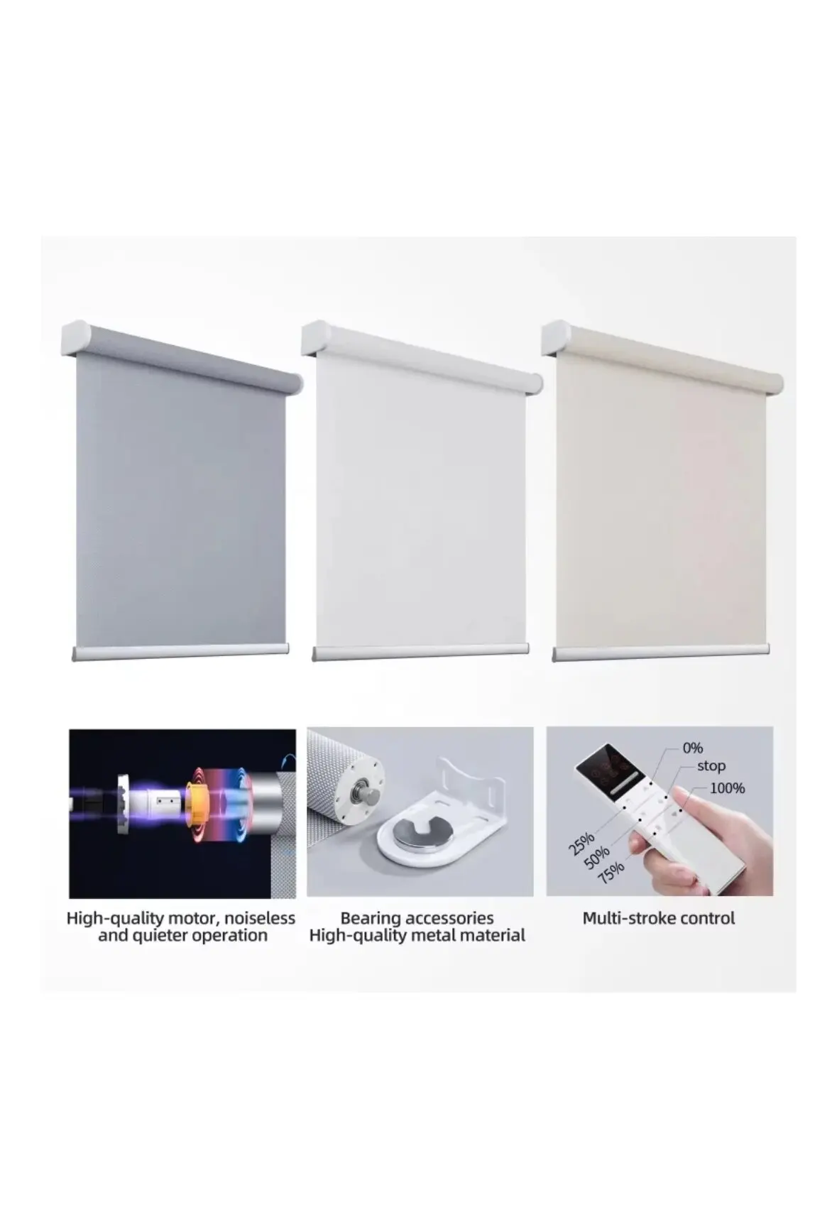 Smart Motorized Zebra Blinds Work with Alexa, Remote Control Smart Blinds, 90% Blackout Light Filtering Day Night Sheer Shades