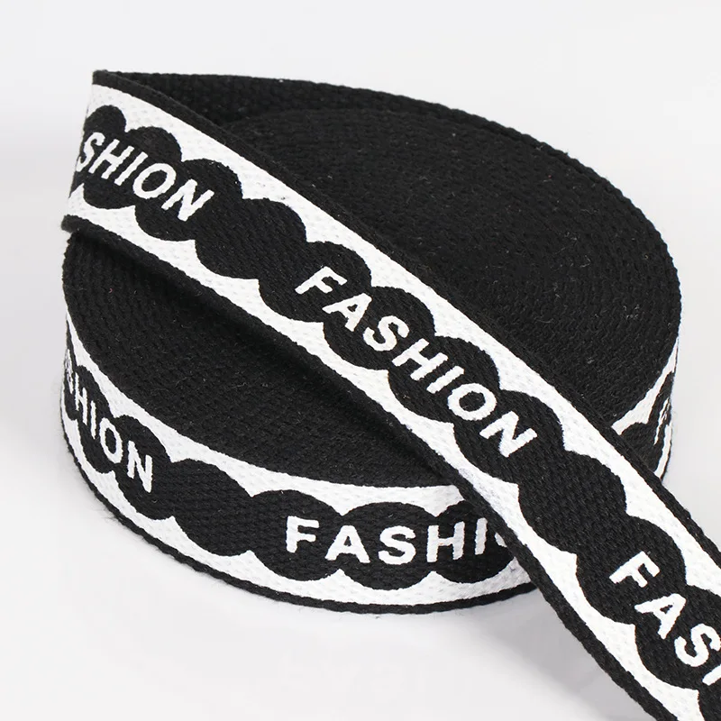 Custom Cotton  Strap  Thick Woven Cotton Ribbon Webbing For Bag  Handle