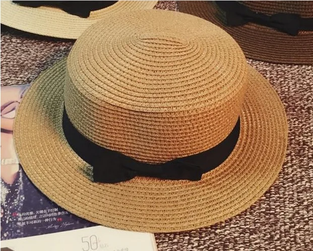 Hot Sale Fashion Hat Man and Woman Paper Straw Beach Sun Hat Promotion Unisex OEM Ribbon Adult Children Size Accessory Style