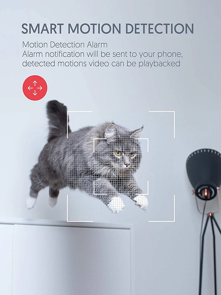 PE206 наклонно-поворотная камера безопасности Пингвин Смарт Крытый собака Кот Cam с ночным видением 2-полосная Аудио Обнаружение движения помощью приложения на телефоне