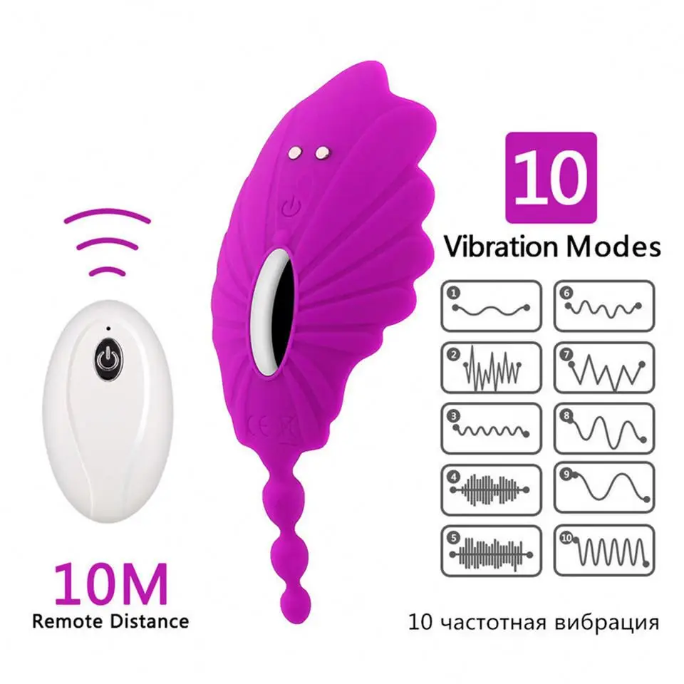 Wireless Remote Control Jump Egg Butterfly Vibrator with 10 Frequency Panty Wearable Masturbator Invisible Sex Product for Women