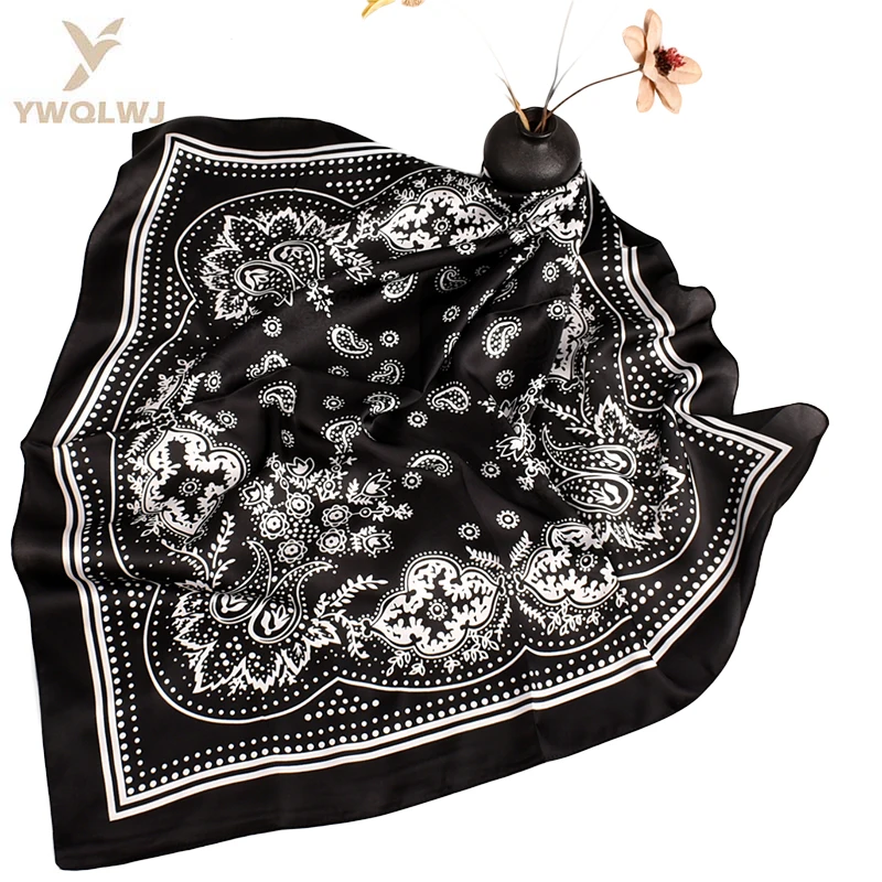 New high quality  paisley pattern scarf wholesale fashion  silk-like women   70 Satin Square scarves
