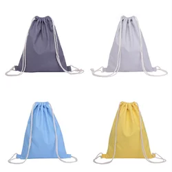 Colorful Cotton Printed Canvas Cotton Drawstring Backpack Cotton Drawstring Bag