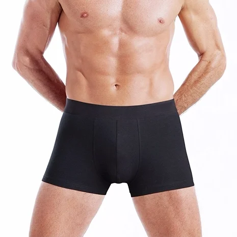 
Underwear factory custom men long boxer briefs male bamboo underwear elastic smooth logo band underwear for man 