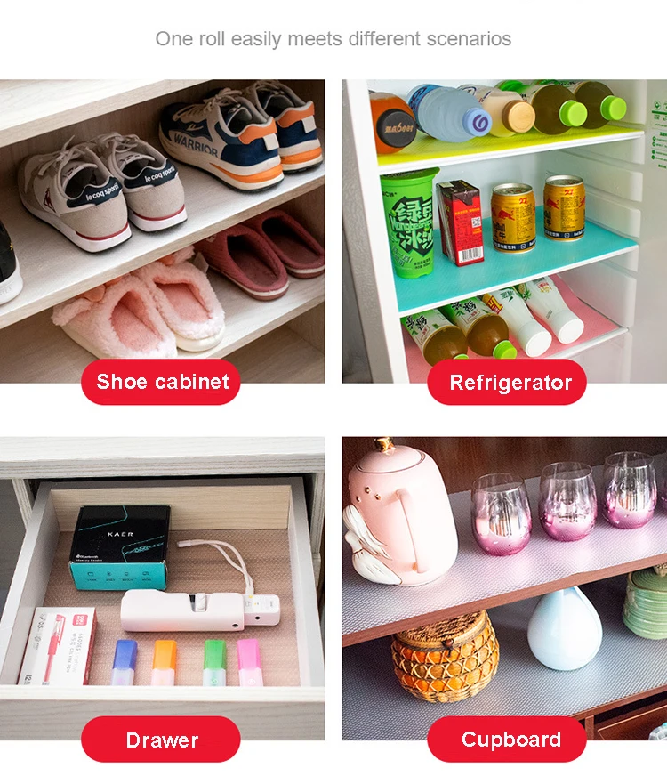 Manufacturer custom size Clear EVA Anti Slip Mat for shelf liner kitchen pad cabinet drawer liner