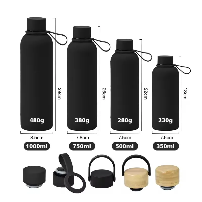 TY 350ml 500ml 750ml Double wall Stainless Steel Insulated Water Bottle rubber paint printed bottle small mouth sports bottle