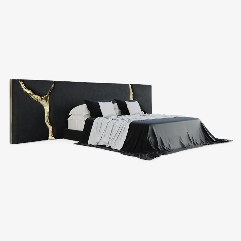 Furnistyle Luxury Bedroom Sets Furniture Master Bedroom Modern Luxury Bed Frame Black Leather Queen King Size Bed With Storage