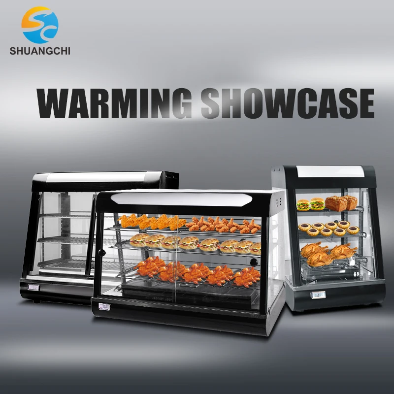 Electric food warming showcase food and Hamburger display warmer machine
