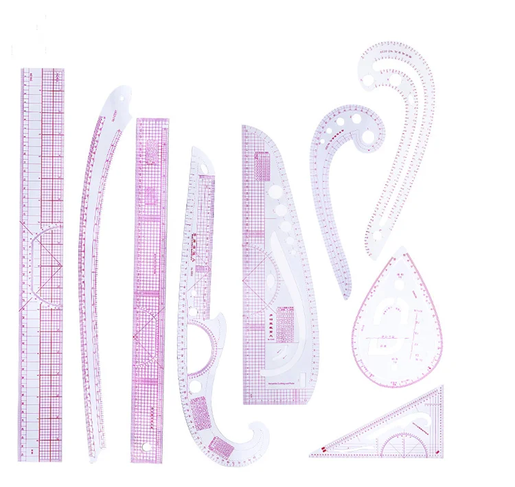 Multi-Function Grading Sewing Kit Armhole Curve Ruler Set  Sewing Kit Armhole Curve Ruler Plastic Scale Ruler