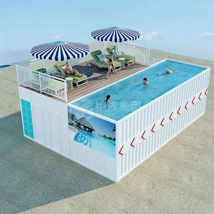 China custom 40ft storage container swimming pool 20ft container pool swimming waterproof container for swimming