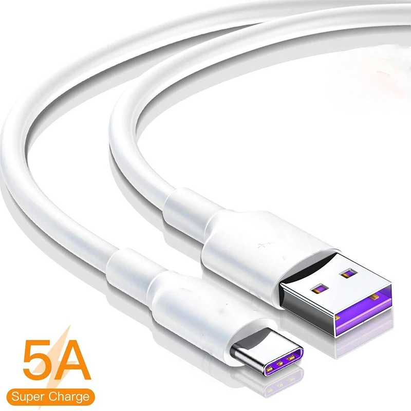 Factory Wholesale 5A Fast Charging Type C Usb Cable White 1M 1.5m