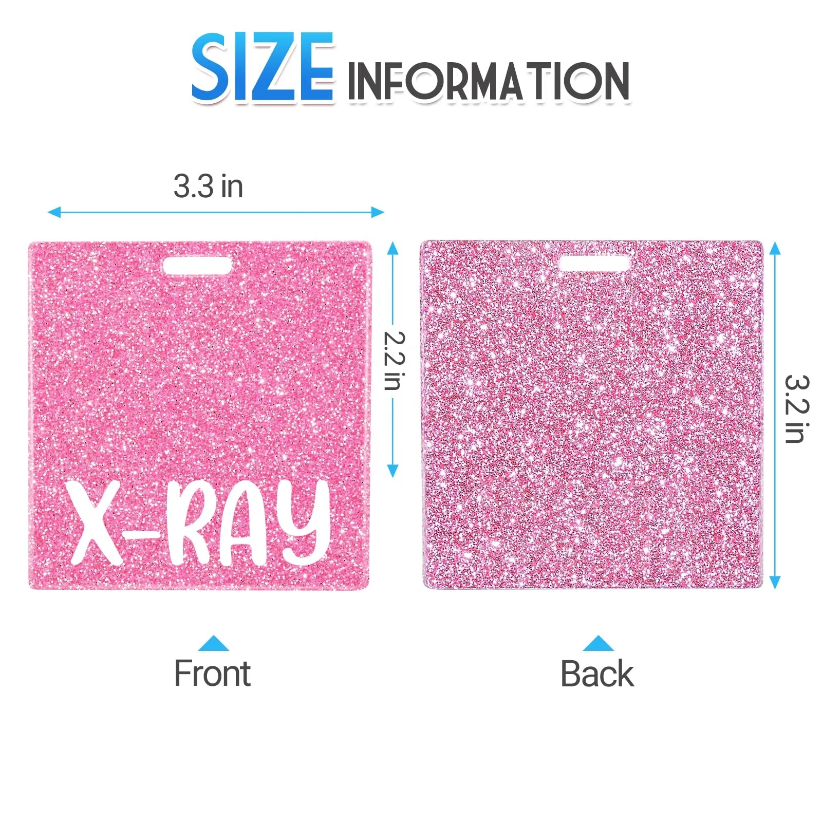 Muliti-color Glitter Acrylic Nurse Badge Buddy Holder Horizontal ID Name Identification Tags Card Holder Nurse Accessory