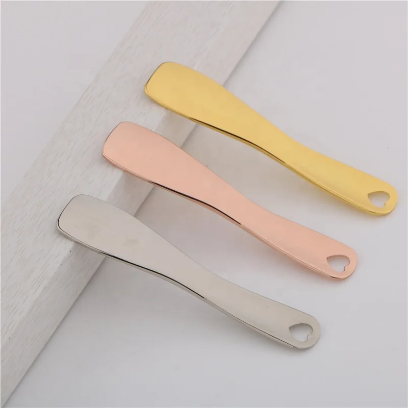 OEM дизайнерская Косметическая лопатка, золотой крем для глаз, смешивающая наклейка для лифтинга лица, массажная мини-ложка для макияжа