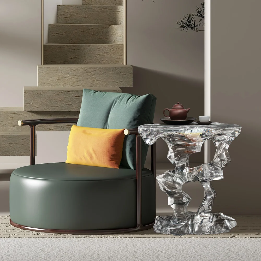 Кофейный столик, черная мебель для дома и гостиной, металлические скандинавские наборы, зеркальный круглый роскошный современный боковой журнальный столик под золото и мрамор (1600558138752)