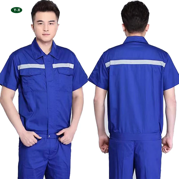 Custom summer Work Shirt Short Sleeve Lightweight Unisex Work Clothes Factory Plant Mechanic Repair Work Uniform for men