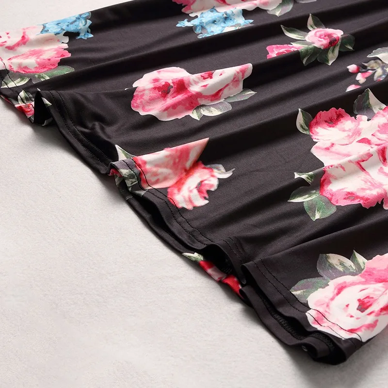 2022 popular long sleeve fall country style floral long dresses mommy and me dresses