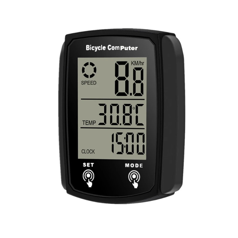 Wired Bicycle Computer Display Speed/Temperature/Calories with Backlight Bike Speedometer Waterproof Stopwatch