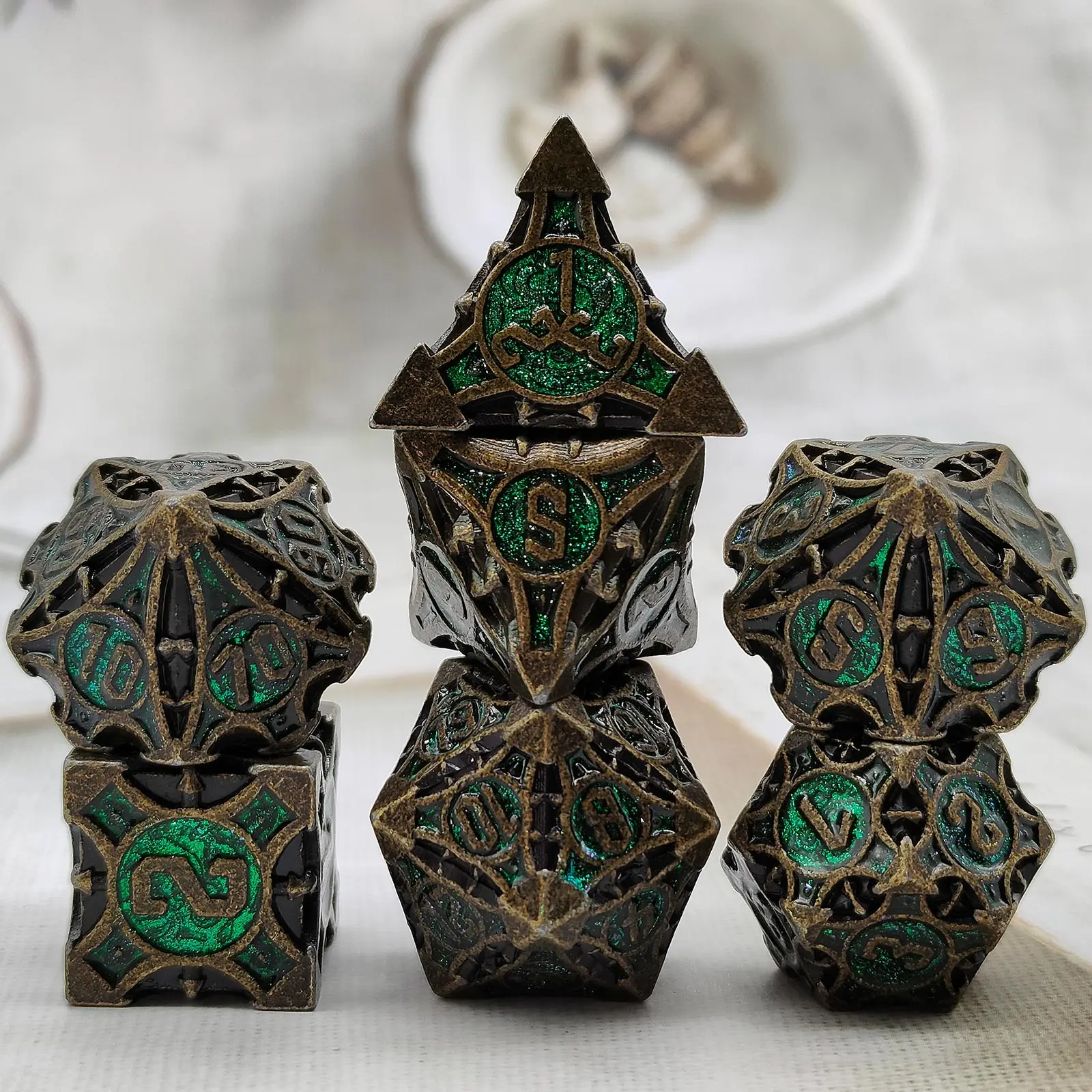 DND manufacturers custom D20 RPG Game Dungeons & Dragons sharp edge scale Dice Accessories promotion Polyhedral Metal Dice Set