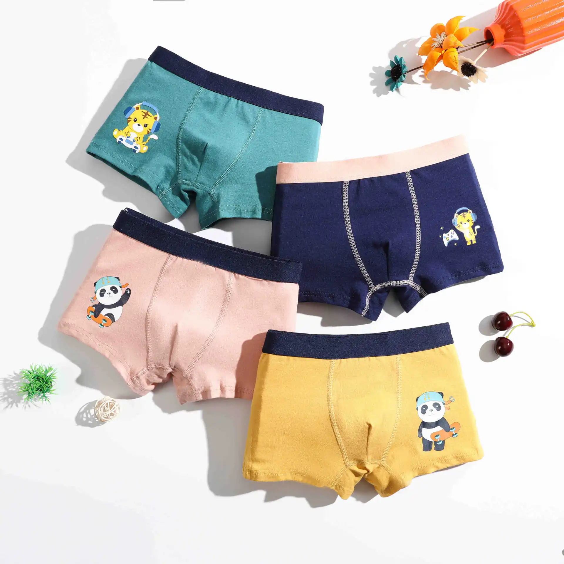 Kids Underwear Boys Children S Panties High Quality Fancy 95 Cotton Sex Cartoon Casual Animals OEM Spandex Style Time Lead Color