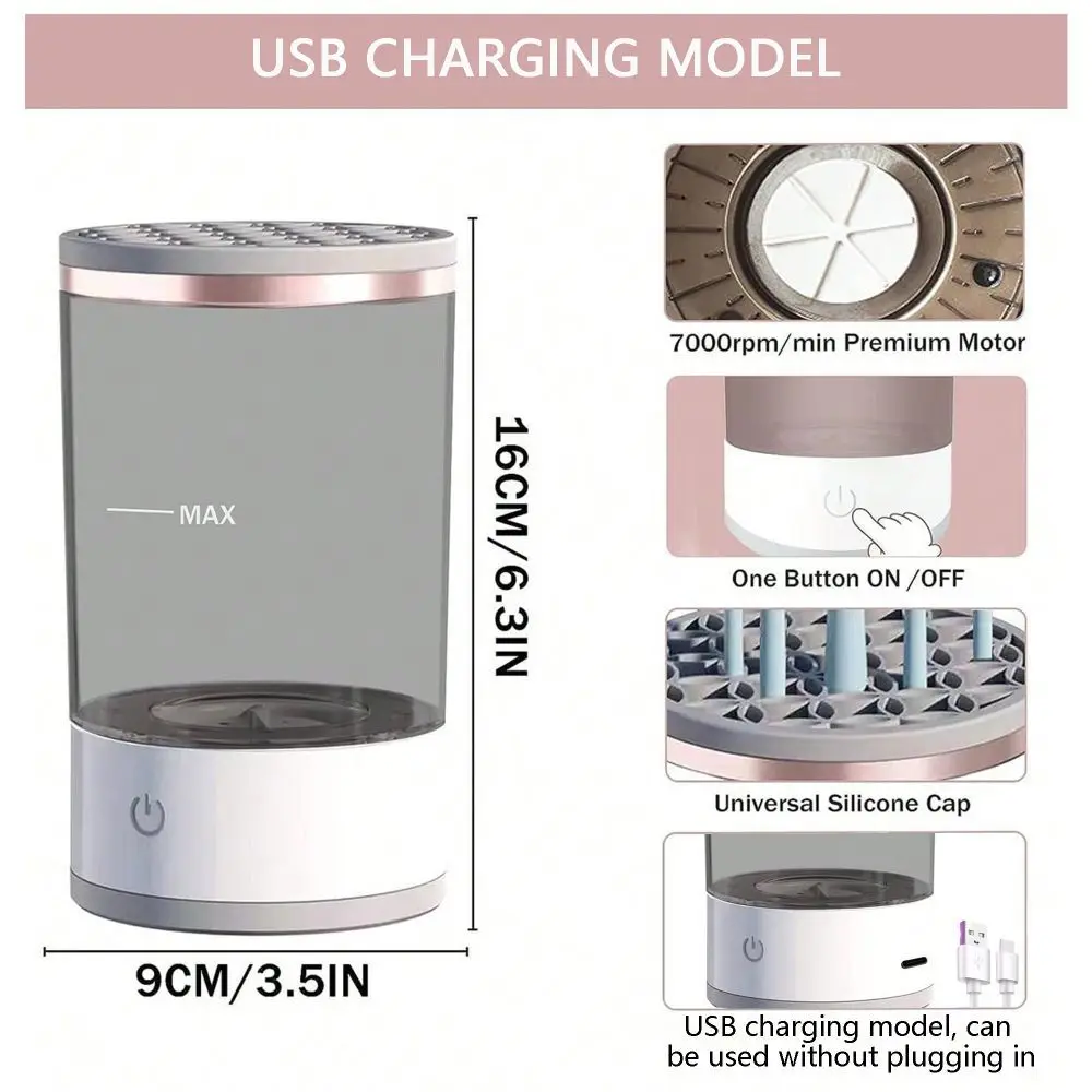 Electronic Makeup Brush Cleaner Portable Makeup Tools Cleaner Device For All Sizes Makeup Brush Sets