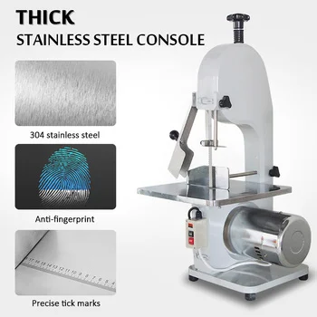 JAHWA Large batch commercial electric band saw frozen fish bone cutting machine saw DQ-210 stainless steel bone sawing machine