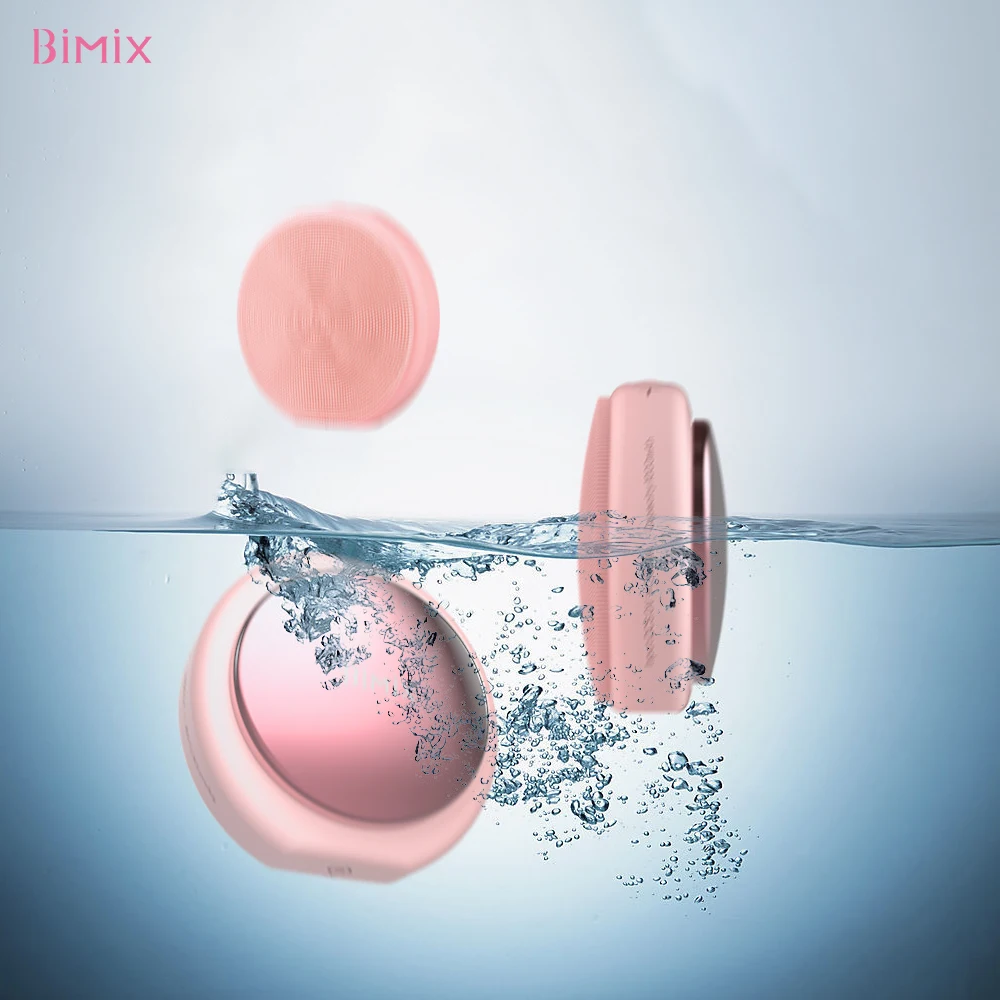 BIMIX Facial Cleansing Instrument Face Washing Brush Ultrasonic Vibration Massage Facial Pore Cleaner silicone Beauty Tool