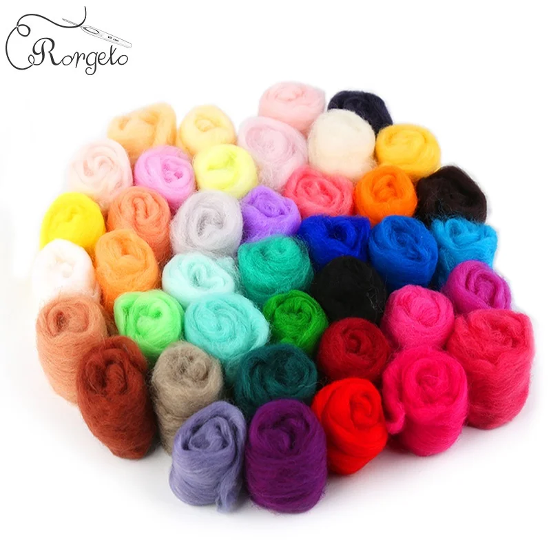 
5g Hot Selling Handcraft 87 Colors Merino Wool Yarn Felting Wool For DIY 3D Animals 