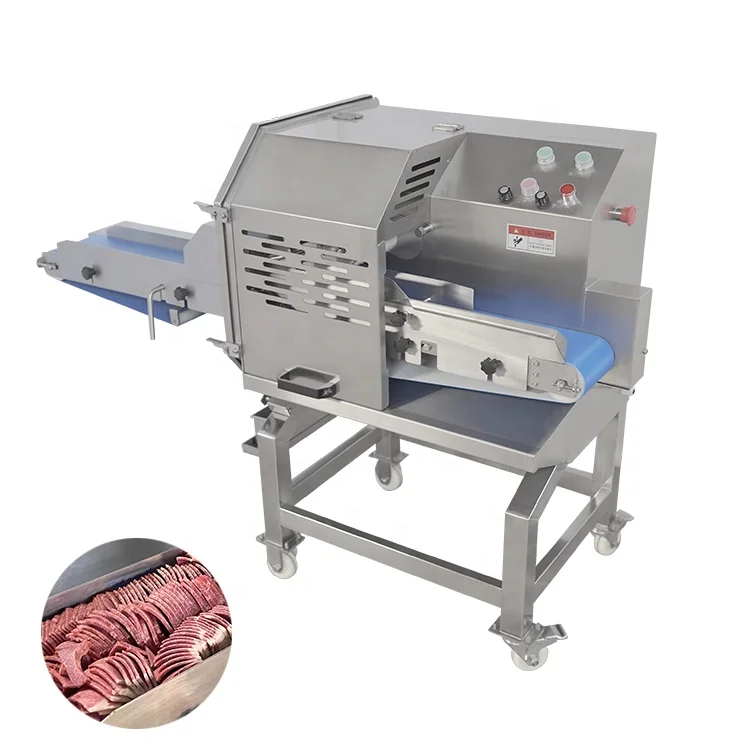145mm Feeding Inlet Width Conveyor Type Commercial Cooked Meat Slicing Machine