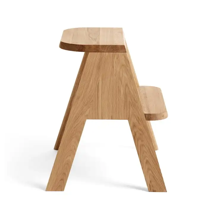 Oak wood color 2 steps ladder stool for adult kitchen stool chair
