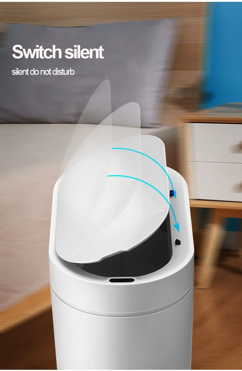 Popular Modern Induction automatic sensor operation 7L plastic Trash Bin kitchen bathroom touchless hotel smart trash can