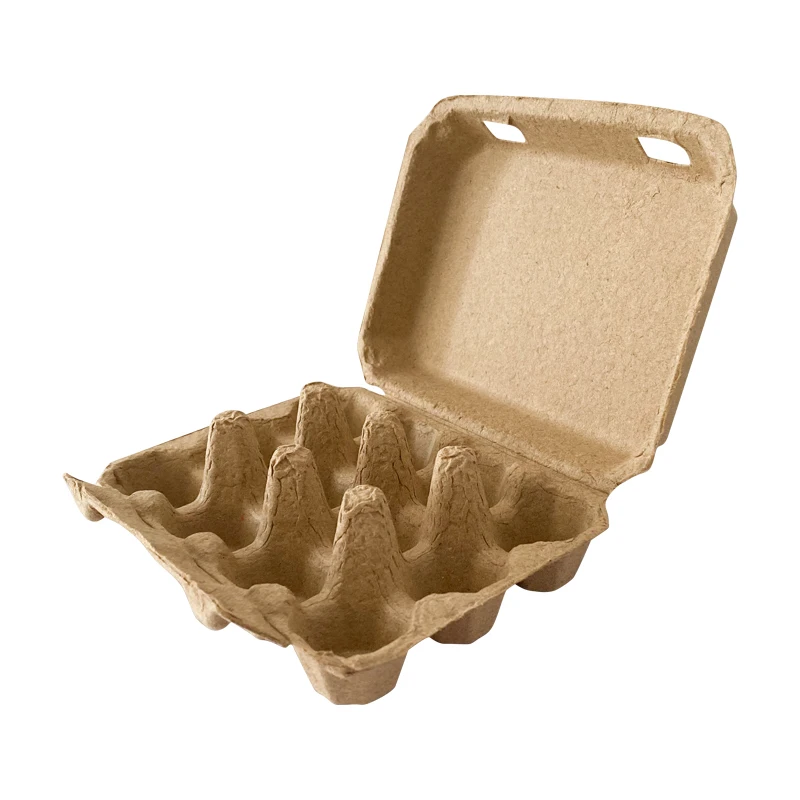 factory wholesales biodegradable paper fiber egg container 12 holes chicken cells carriers with lid rigid strong durable egg box