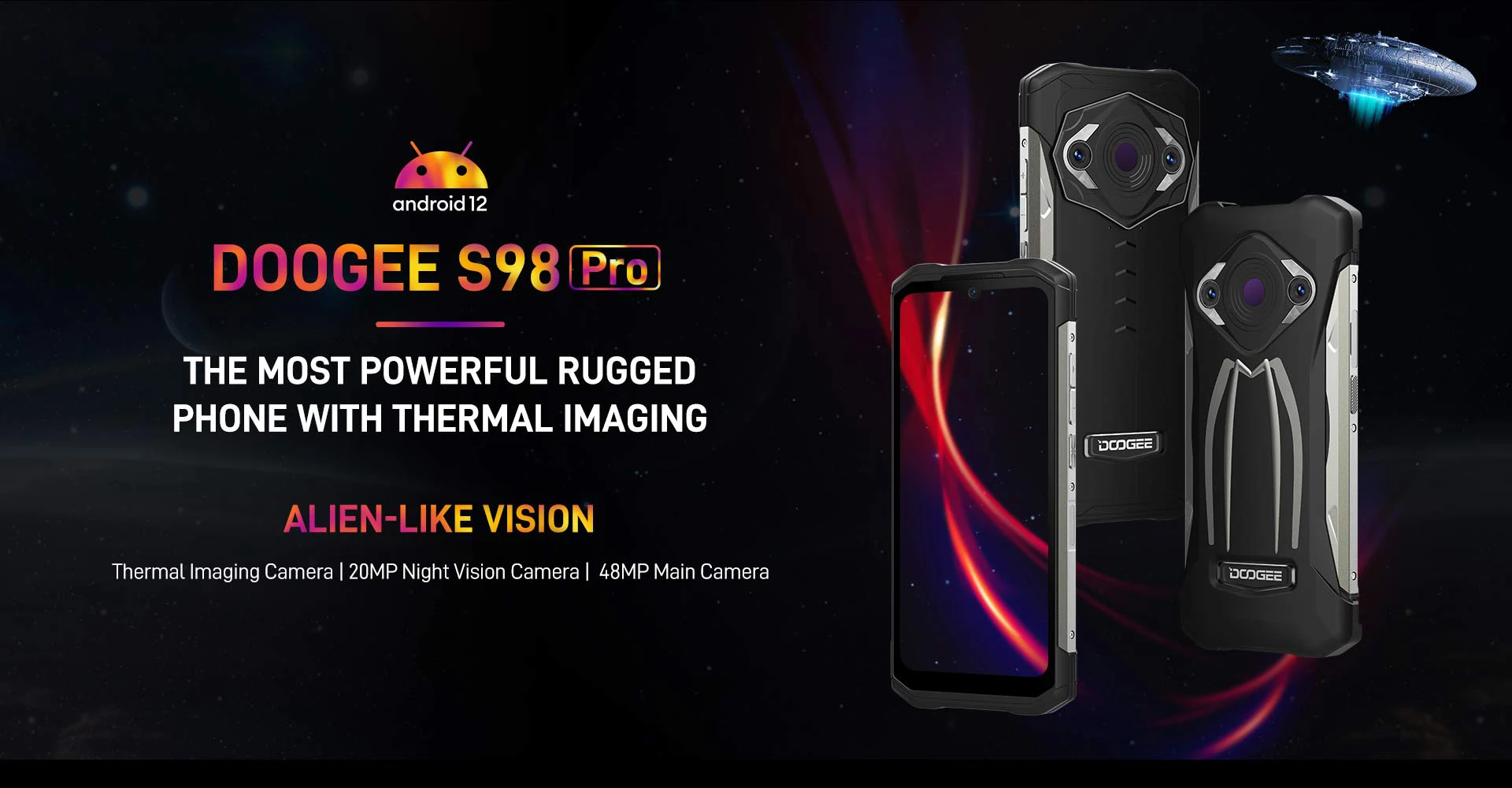 High quality Doogee S98 Pro 8GB+256GB Helio G96 CPU Rugged Smartphone with Night Vision and Thermal Image Camera 4G Cellphones