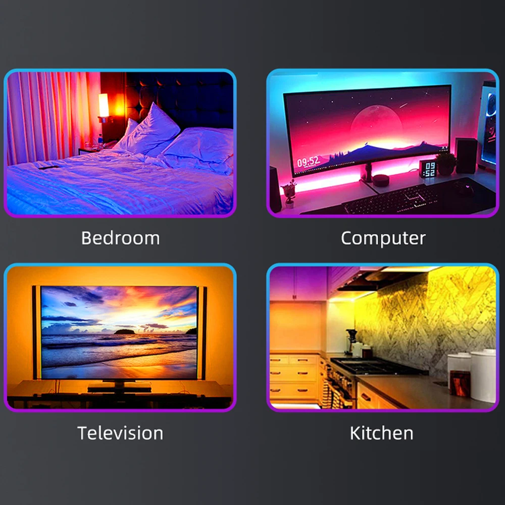 High Quality 12V 5M 10M 15M 20M RGB Smart Light SMD 5050 Remote APP Control Waterproof Luces Led Strip Light Christmas light