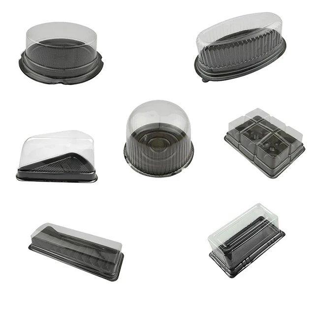 Custom High quality PP / PET material plastic cake slice box packaging