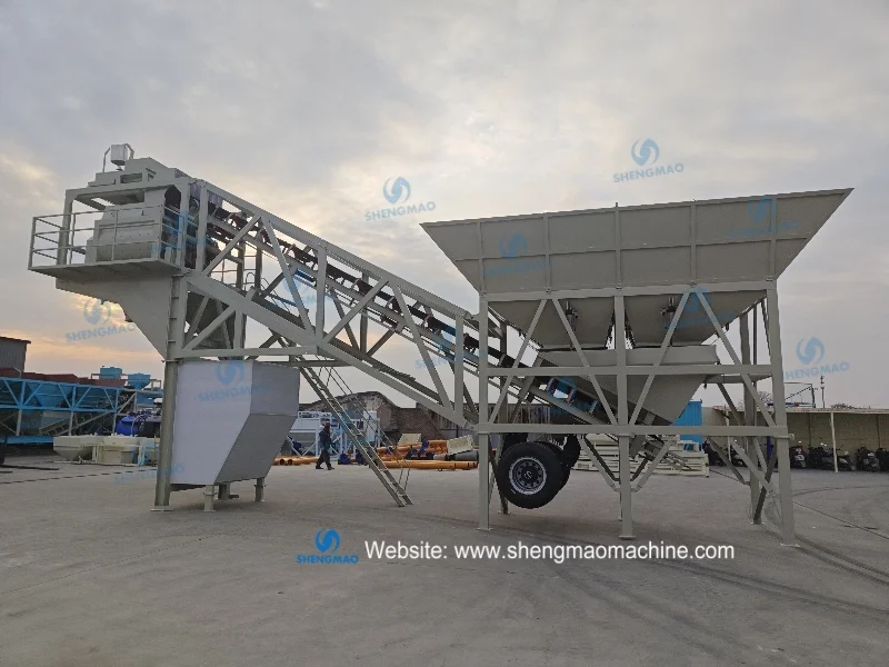 Philippines popular 50m3/h ready mix mobile concrete mixing batching plant with China factory for sale price